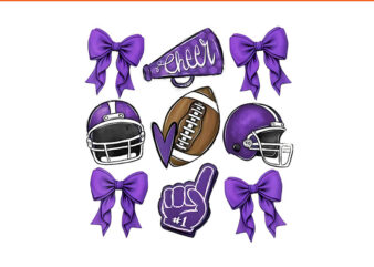 In My Cheerleader Era Cheer Coquette Football PNG