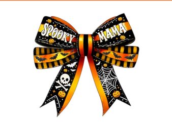 Conquette Bow Spooky Mama Halloween PNG