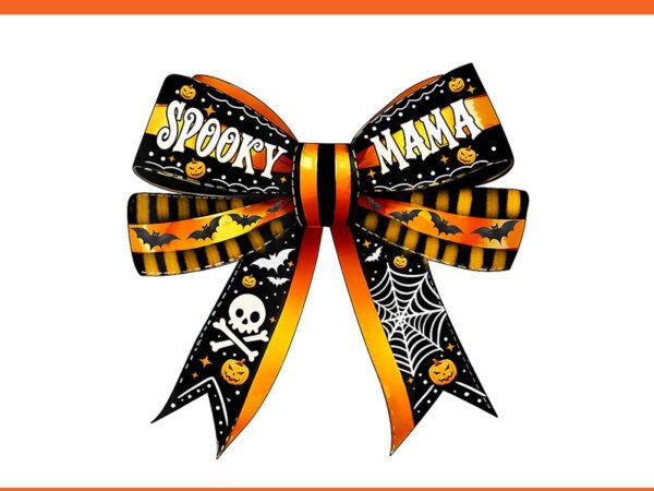 Conquette bow spooky mama halloween png t shirt vector file