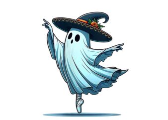 Ballet Ghost Halloween PNG, Ballet Dancer Spooky Teacher Halloween PNG t shirt template