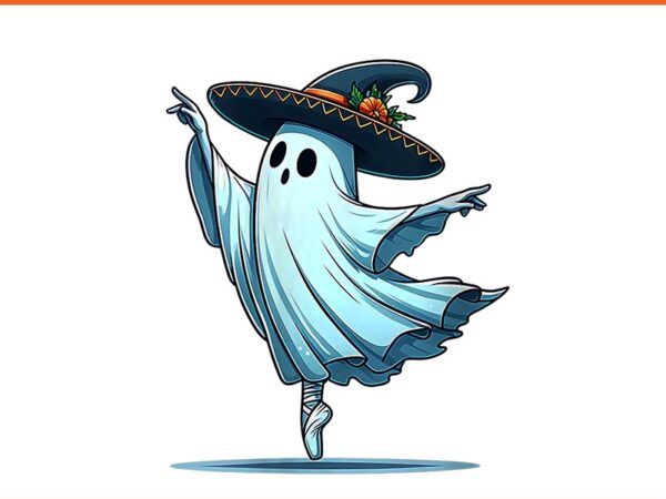 Ballet ghost halloween png, ballet dancer spooky teacher halloween png t shirt template