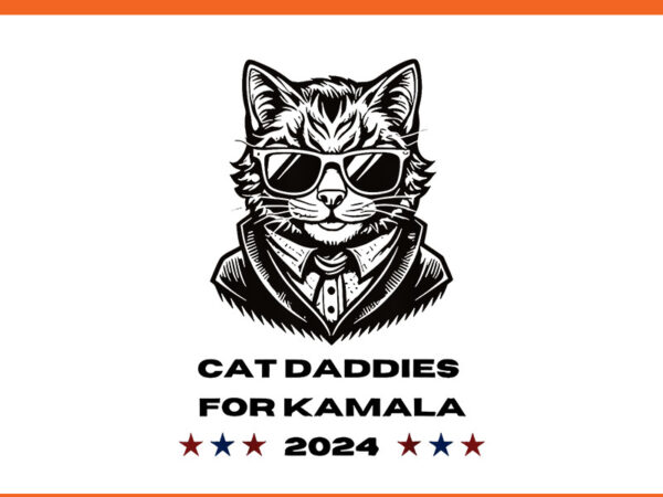 Cat daddies for kamala 2024 png t shirt vector file