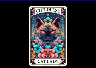 Childless Cat Lady Tarot PNG, Kamala Harris 2024 PNG t shirt vector file