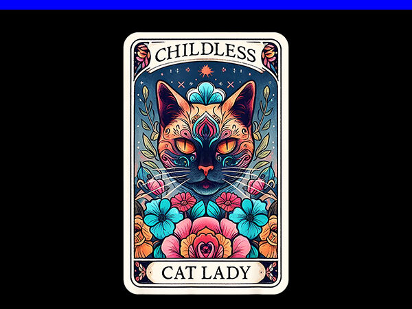 Childless cat lady tarot png, kamala harris 2024 png t shirt vector file