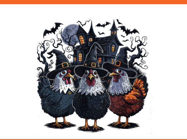 Witch spooky chicken halloween png t shirt design for sale