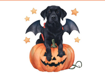 Cute Black Labrador Dog Halloween Pumpkin Labrador Dog Mom PNG