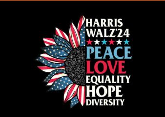 Harris Waltz Peace Love Equality Hope Diversity PNG graphic t shirt