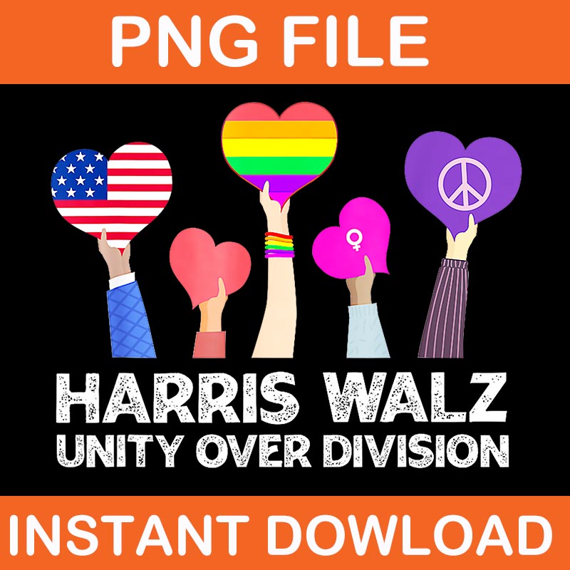 Harris Waltz 2024 Unity Over Division Kamala Harris Tim Walz PNG