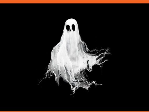 Ghost horror spooky spirit scary halloween goth aesthetic png t shirt design template