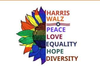 Harris Waltz 2024 Peace Love Equality Hope Diversity PNG