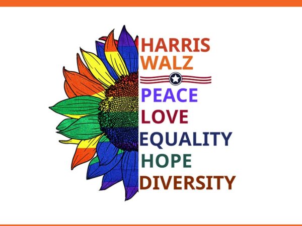 Harris waltz 2024 peace love equality hope diversity png graphic t shirt