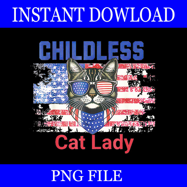 Bundle Childless Cat Lady PNG, This Childless Cat Lady Is Voting Kamala PNG,