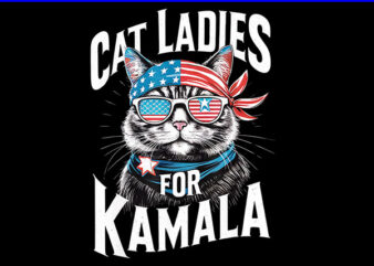 Cat Ladies For Kamala PNG t shirt vector file