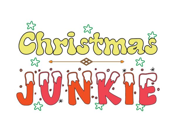 Christmas junkie t shirt vector file