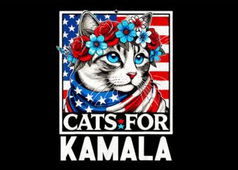 Cats For Harris 2024 PNG, Cats Kamala Harris PNG t shirt vector file