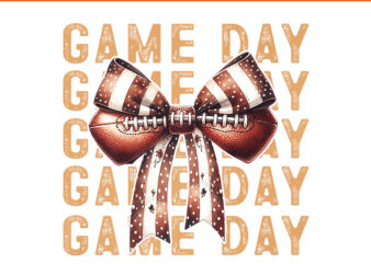 Coquette Bow Football PNG, Game Day Coquette Bow Football PNG t shirt vector file