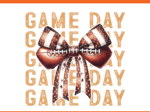 Coquette bow football png, game day coquette bow football png t shirt vector file