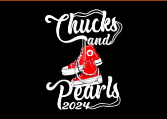 Chucks And Pearls I’M With Her Rocking PNG, Chucks And Pearls 2024 PNG