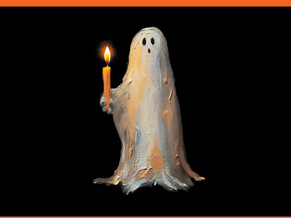 Halloween ghost holding candle spooky png graphic t shirt