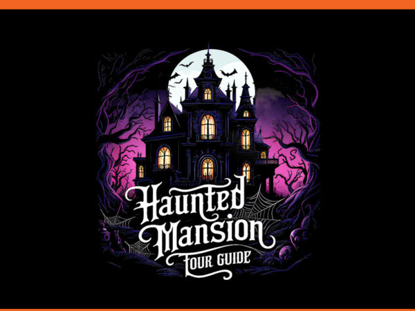 Halloween haunted mansion tour guide spooky night png graphic t shirt