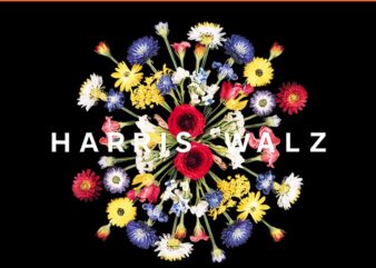 Harris Walz Flower Mandala Central Bloom PNG