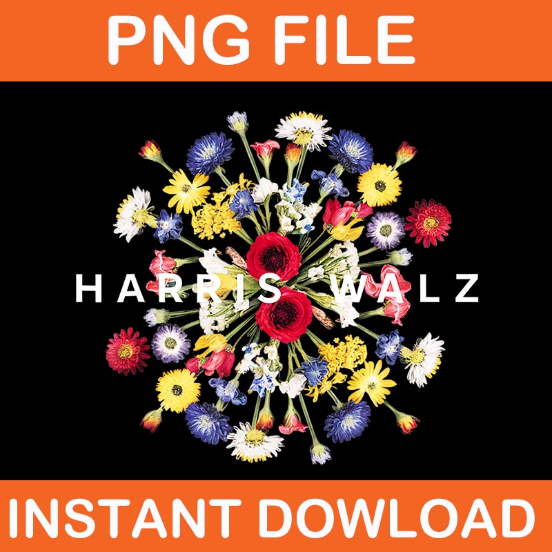 Harris Walz Flower Mandala Central Bloom PNG