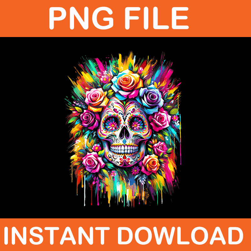 De Los Muertos Day Of the Dead Sugar Skull Halloween PNG