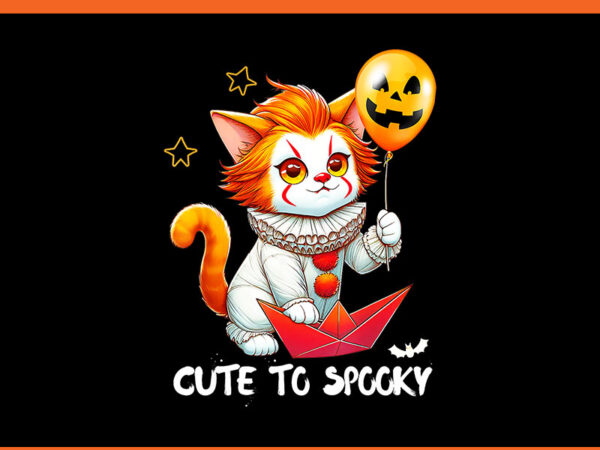 Clown cute to spooky cat halloween png t shirt vector file