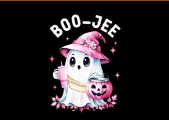 Boujee Boo Jee Spooky Ghost Pink Halloween PNG