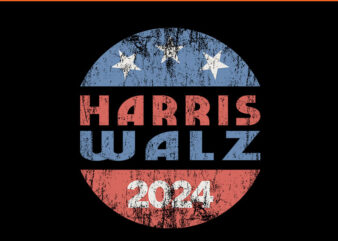 Harris Walz 2024 USA Presidential PNG, Harris Walz 2024 Vintage PNG