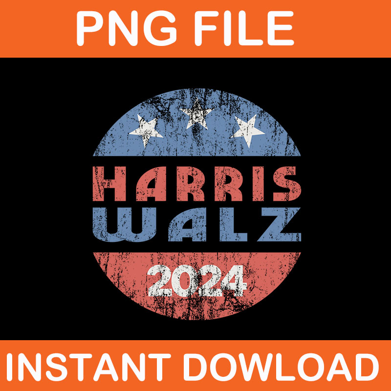 Harris Walz 2024 USA Presidential PNG, Harris Walz 2024 Vintage PNG