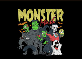 Monster Mash Frankenstein Horror Movies PNG t shirt designs for sale