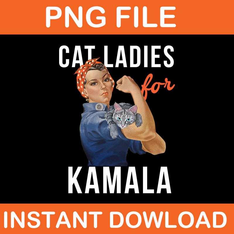 Cat Ladies For Kamala 2024 PNG