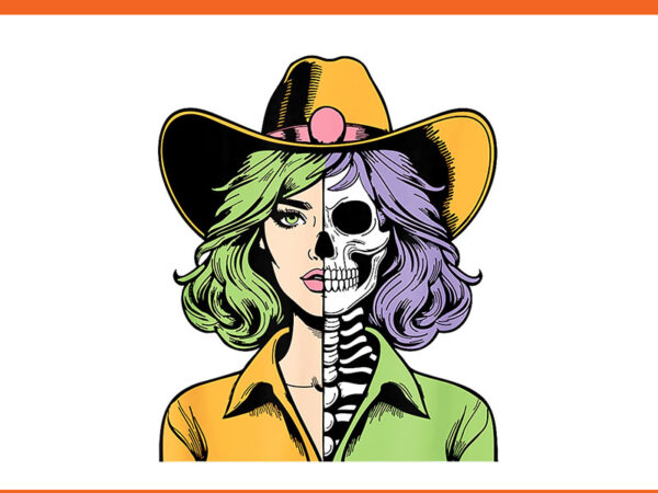 Cowgirl skeleton halloween png t shirt vector file