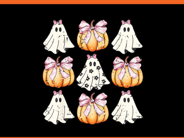 Coquette bow pumpkin halloween ghost spooky season png t shirt vector file