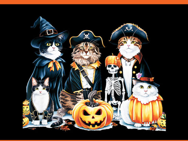 Cats in costumes fall season halloween png t shirt vector file