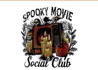 Spooky Movie Social Club Halloween PNG t shirt template vector