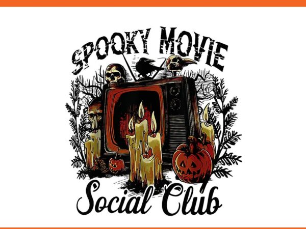 Spooky movie social club halloween png t shirt template vector