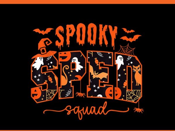 Spooky sped squad team special education teacher halloween png t shirt template vector