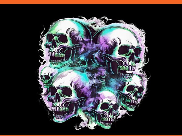 Smokey skulls ghost flying halloween png t shirt template vector