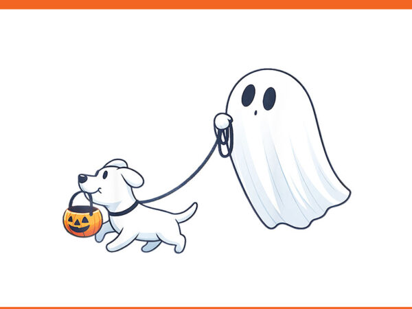 Ghost walking dog png, ghost dog halloween night png t shirt design template