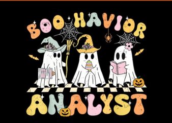 Ghost Boo Havior Analyst Therapist BCBA Halloween PNG t shirt design template