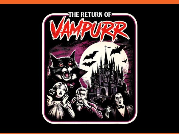 The return of vampurr cat halloween png t shirt designs for sale