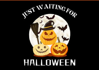 Just Waiting For Halloween Pumpkins PNG vector clipart