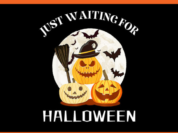 Just waiting for halloween pumpkins png vector clipart