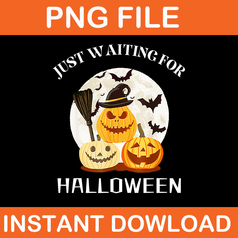 Just Waiting For Halloween Pumpkins PNG