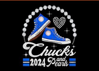 Chucks And Pearls I’M With Her 2024 Rocking PNG t shirt vector file