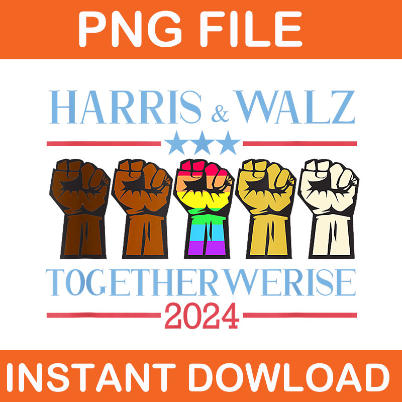 Harris & Walz Together Werise 2024 PNG