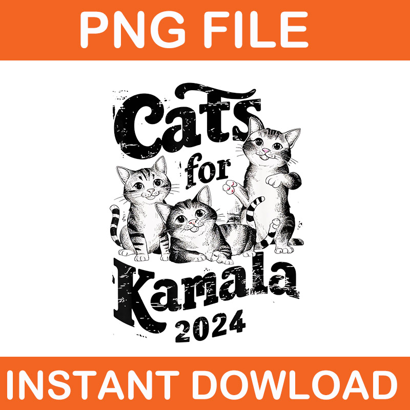 Cat For Kamala 2024 PNG