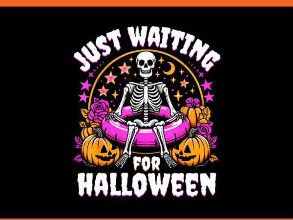 Just waiting for halloween skeleton png vector clipart